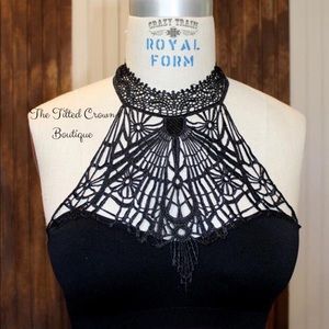 Crazy Train Lace Neck Bralette Black